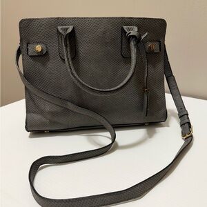 a new day Black Textured Top-Handle Satchel with Strap
